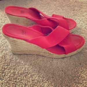 Red espadrilles sandals size 9