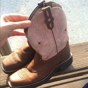 Leather upper cowgirl boots