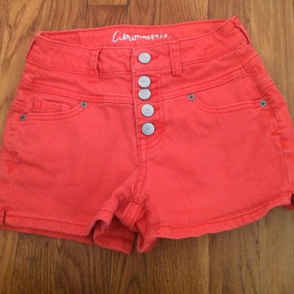 High waisted coral shorts