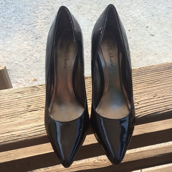 Black pointed high heels