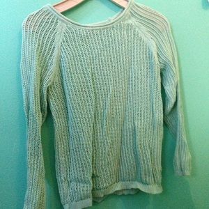 Green/blue cabelknit sweater