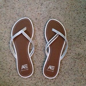 AE white sandals