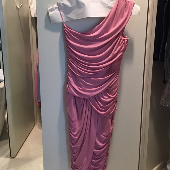 Cocktail pink drapped dress. $450