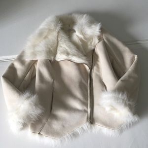 Faux fur suede coat