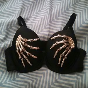 Black skeleton hands bra (size 34)