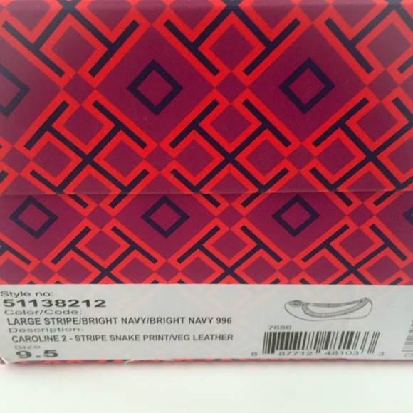 SOLDNIB Tory Burch Caroline 2 Stripe Ballet Flats - Picture 4 of 4