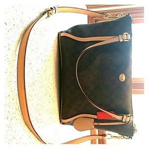 Shoulder/crossbody Brown and tan Coach purse