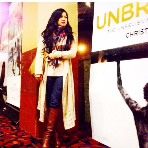 Long hooded sweater coat
