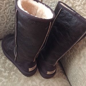 Brown leather uggs