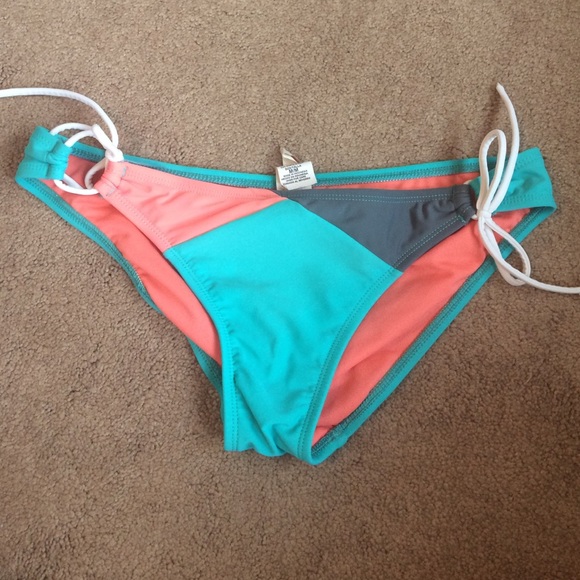 Blue pink and grey dying tie bikini bottoms