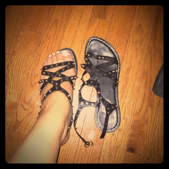 Spiky sandals.