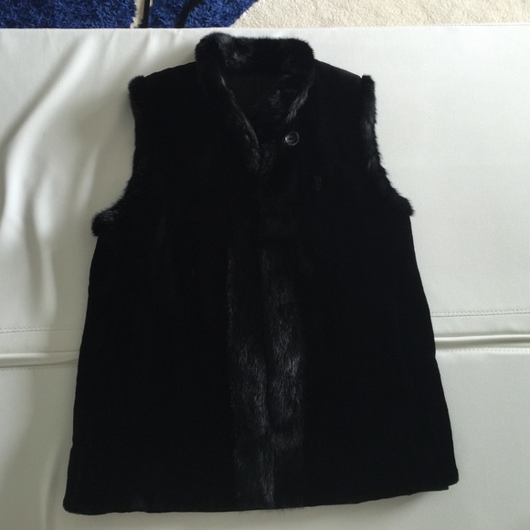 Sheared mink reversible vest