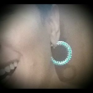 Sparkling Blue Hoops