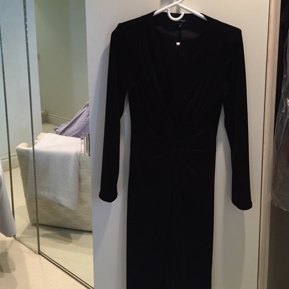 Black velvet cocktail dress