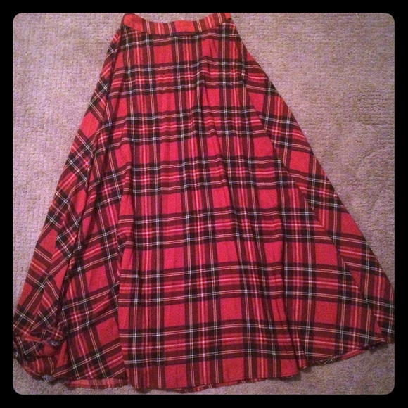 See You Monday plaid maxi skirt