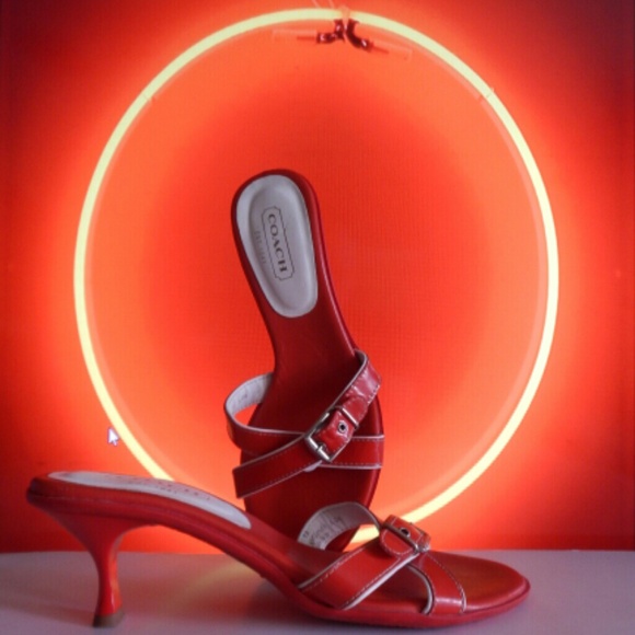 Buckle Slip On Leather Heels