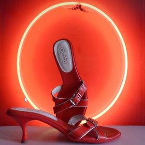 Buckle Slip On Leather Heels