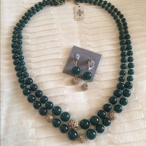 Talbots necklace and earring set, scotch pine