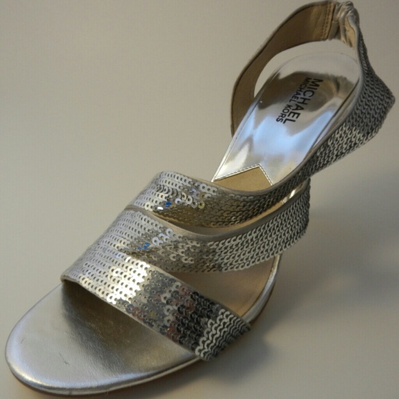 Farris Sliver Sequined Strap Dress Sandals Heels - Picture 3 of 4