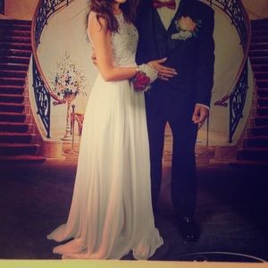 White long dress with studs