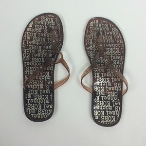 Michael Kors brown Rubber Flip Flops