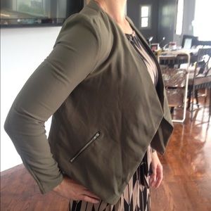 H & M Olive Zip Blazer