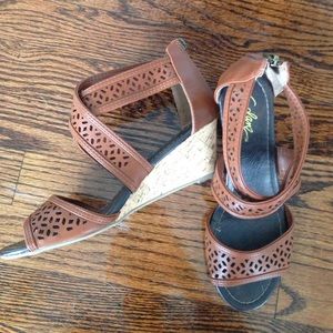 Solanz Ankle Strap Wedge Sandals