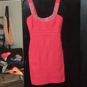 Hot pink and bedazzled party dress