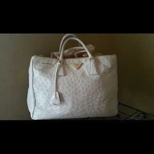 Prada Struzzo executive ostrich tote