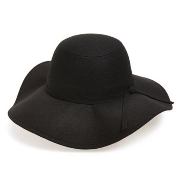 Nordstrom black felt floppy hat, NEVER WORN!