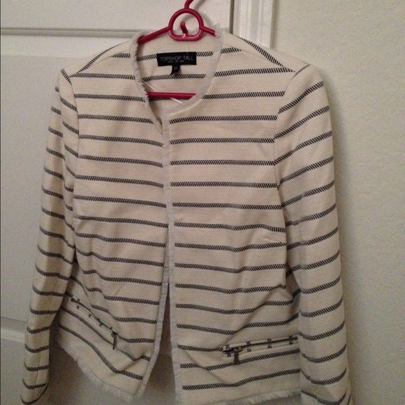 Topshop TALL Stripe Crop Jacket