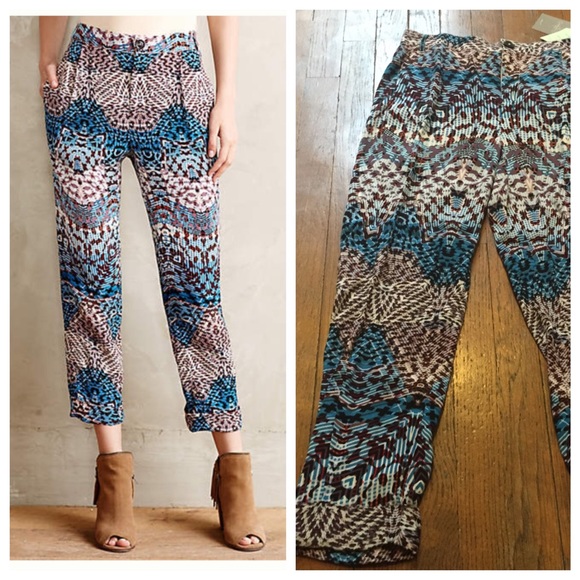 Anthropologie Pants - Anthropologie Lanikai pants in blue motif!