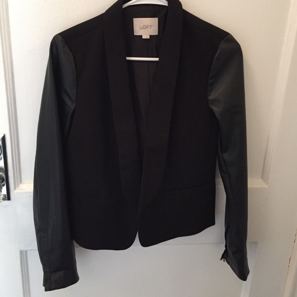 LOFT Jackets & Coats - Faux leather sleeve blazer LOFT Jackets & Coats - Faux leather sleeve blazer