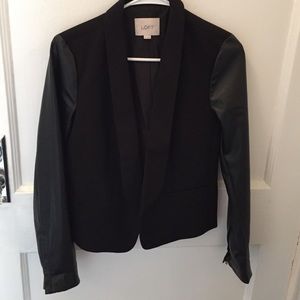 LOFT Jackets & Coats - Faux leather sleeve blazer LOFT Jackets & Coats - Faux leather sleeve blazer