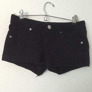 Simple black denim shorts
