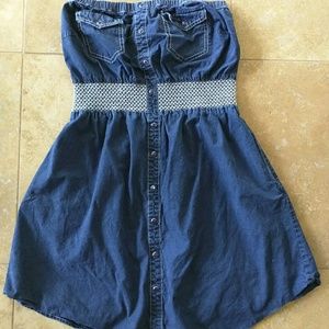 Strapless Jean dress with pockets!