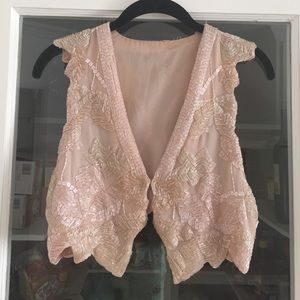 Vintage beaded pink vest