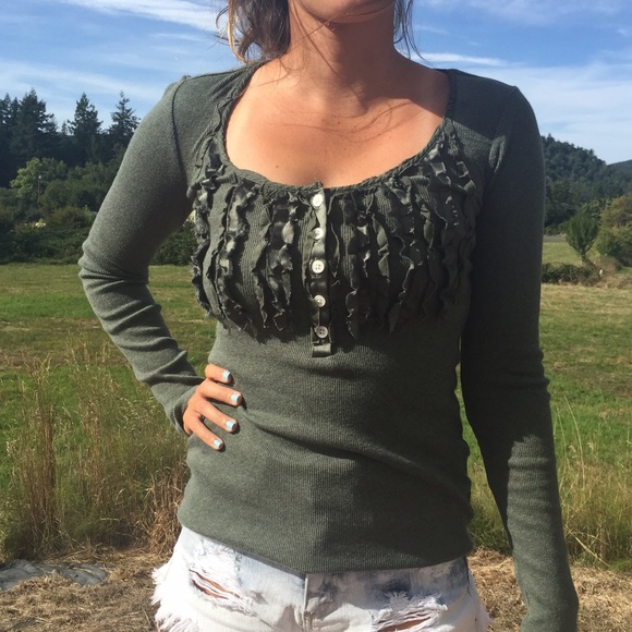 ⚡️ BOGO ⚡️ Long Sleeve  Shirt With Ruffles
