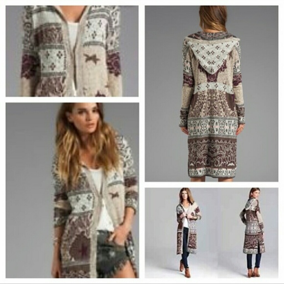Free People Sweaters - NWOT Free People Americana Hooded Maxi Cardigan