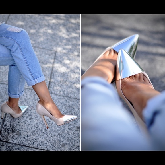 Zara Shoes - Zara cap toe beige heels