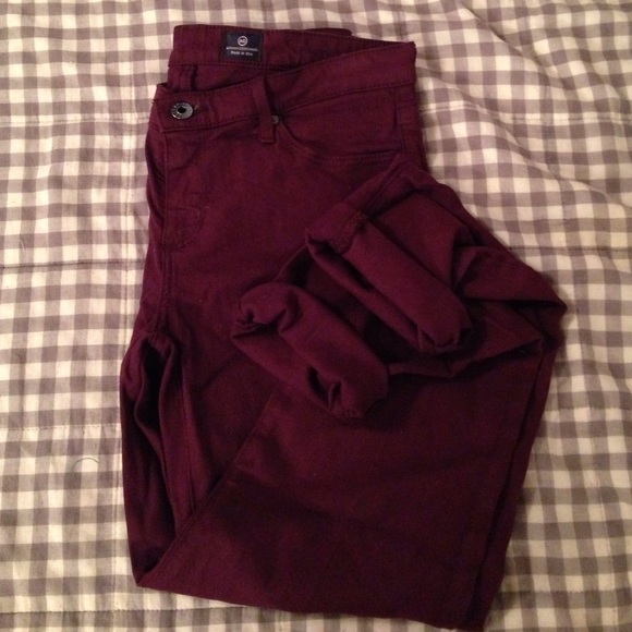 Burgundy "Stevie" ankle jean