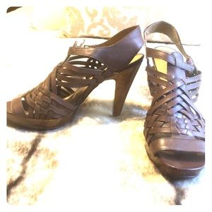Brown sandal heels (Size 10)