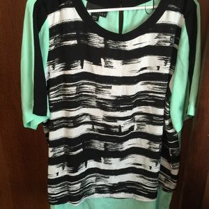 Real shirt with black pant strips