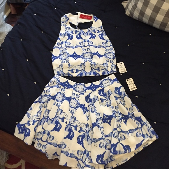 AKIRA Pants - Akira blue & white 2 piece play suit with tags AKIRA Pants - Akira blue & white 2 piece play suit with tags