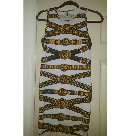 VERSUS CHAIN PRINT COTTON JERSEY DRESS preowned