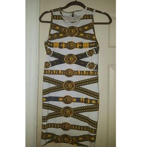 VERSUS CHAIN PRINT COTTON JERSEY DRESS preowned