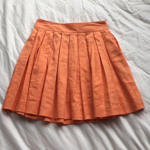 Alice & Olivia Orange Linen Blend Skirt "2"