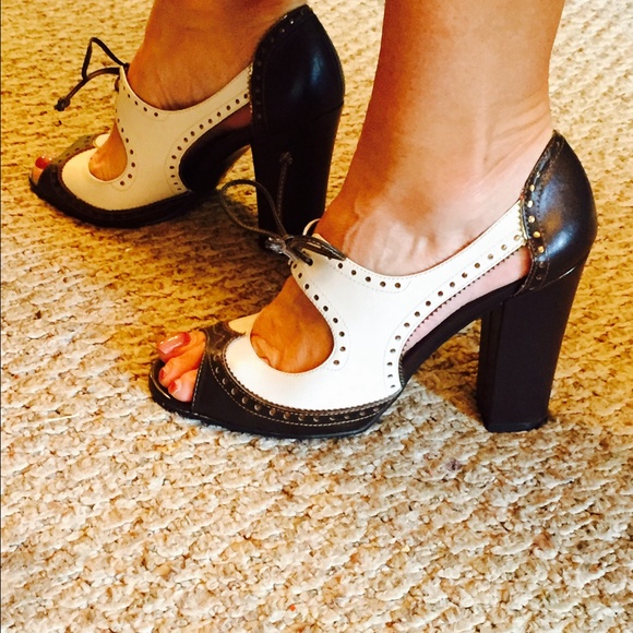 BCBGirls Shoes - BCBGirls Leather Two Toned Pumps