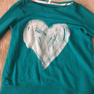 Turquoise heart sweater from Aeropostale
