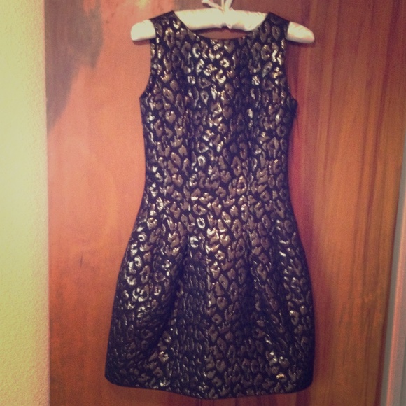Animal print black and gold bubble dress